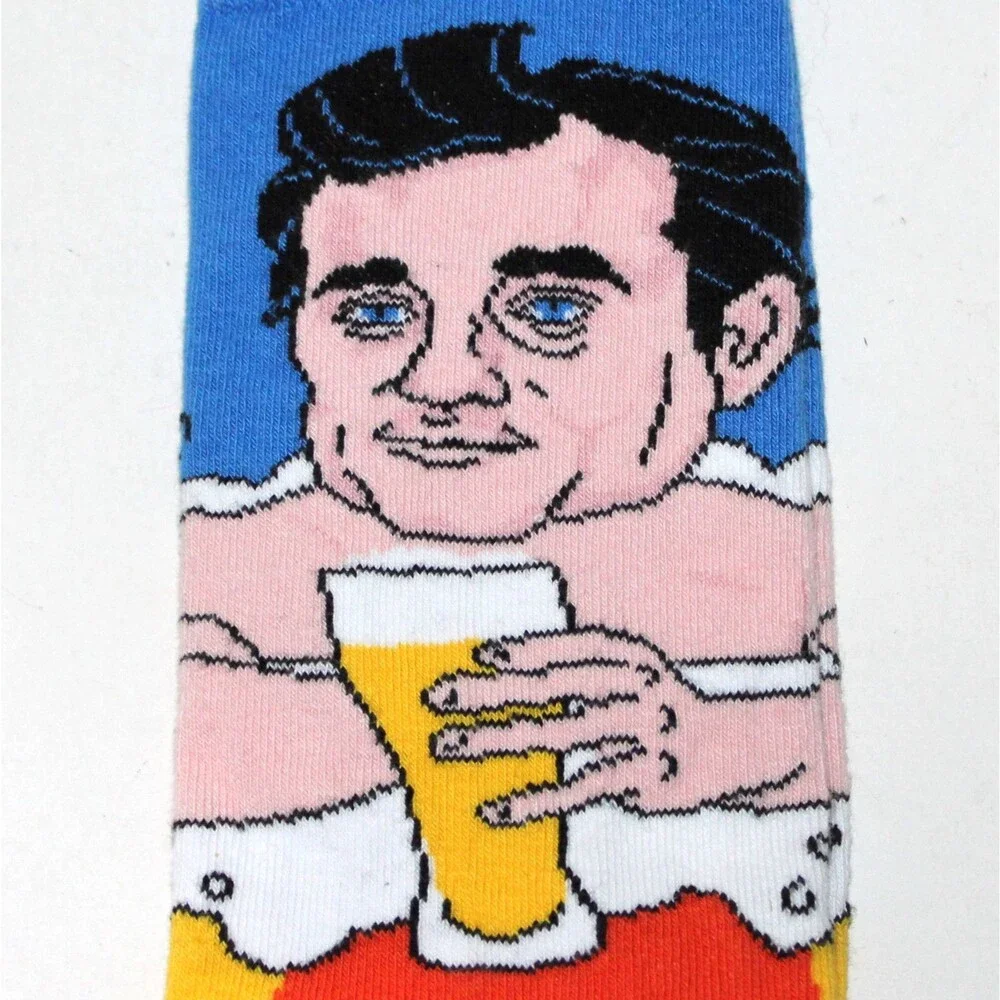 Freaker USA socks Drink And Be Murray unisex yellow blue Bill Murray